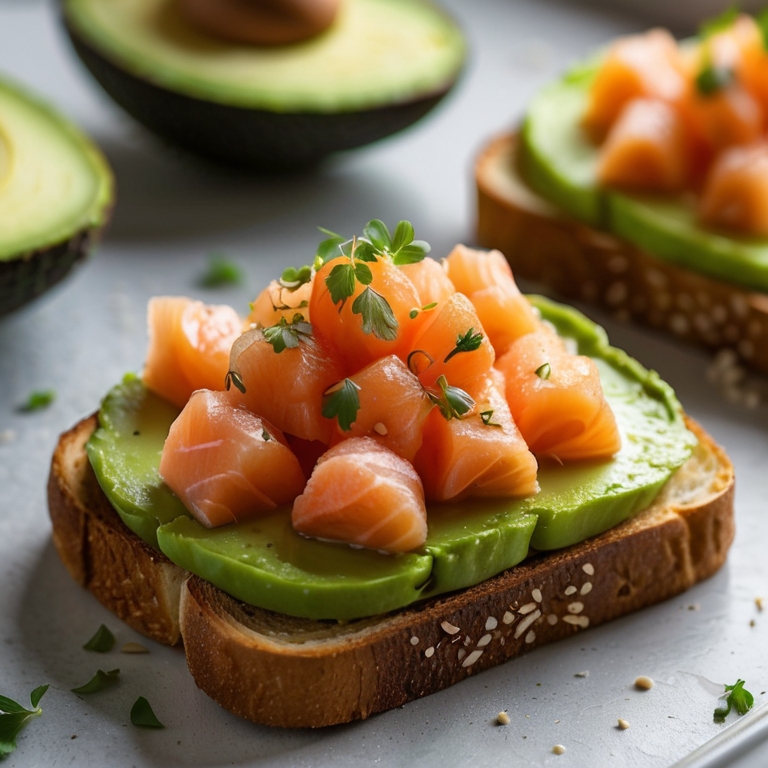 Salmon Avocado Toast - A nutritious and filling breakfast toast with creamy avocado and rich salmon.